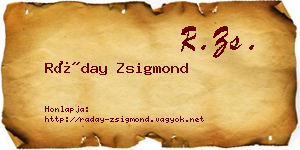 Ráday Zsigmond névjegykártya